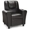 Brown PU Leather Kids Recliner Sofa Chair with Cup Holder and Footrest Perfect for Kids Living Room